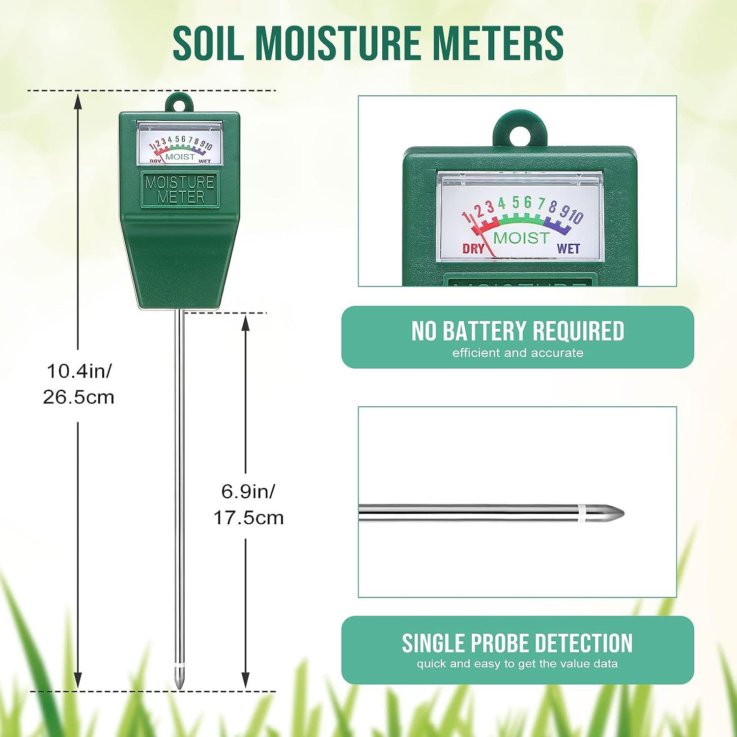 Одноигольный измеритель влажности почвы, детектор для садоводства