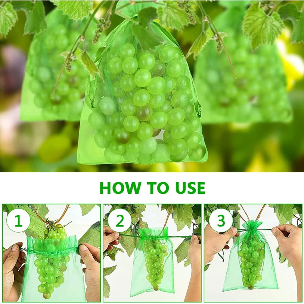 Fruit Insect Net, Fruit Drawstring Bagging, Seed Nylon Mesh Bag, Grape Anti-fruit Fly Anti-bird Mesh Bag
