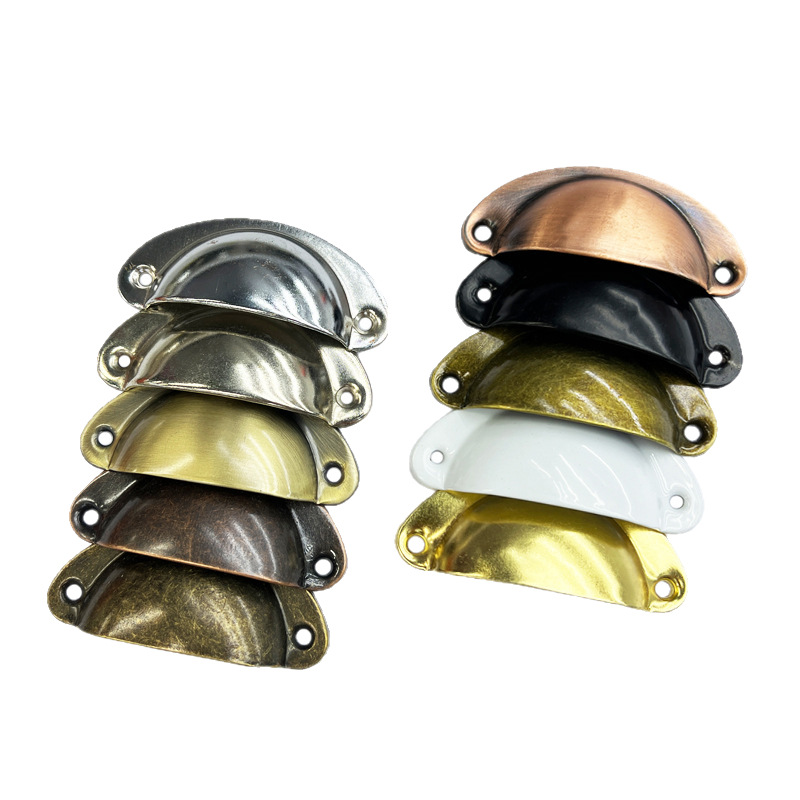 Shell handle dumpling multi-color handle antique drawer medicine cabinet shell handle iron semicircle retro handle