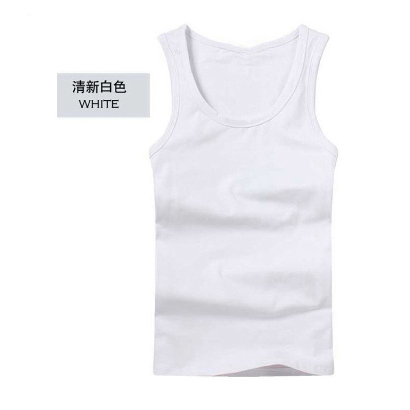 New Vest Men's Cotton Inner Wear Fashionable Hurdle Sports Slim-fit Men's Spring and Autumn Summer Bottoming Black and White Undershirt