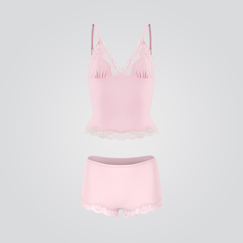 Комплект кружевного белья SK, глубокий V-образный вырез, без стальных колец, модный внутренний бюстгальтер