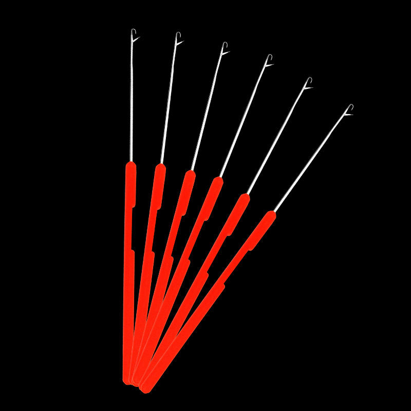 Plastic handle metal small hook plastic crochet 002 tee loose beads threading knitting tool single small crochet