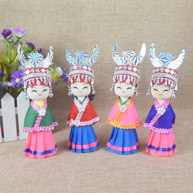 Hot Selling Yunnan Minority Handmade Puppet Cartoon Doll Tourism Home Crafts Ornament Wholesale
