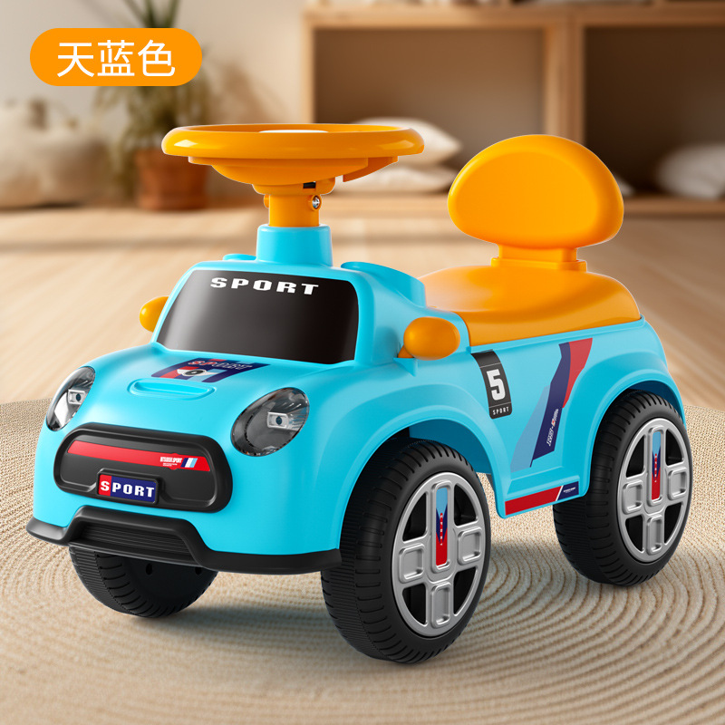B Beilewa Kidsren's Balance Car 1 to 3 Years Old New Four-Wheel Yo-Yo Baby Toy Anti-Fall and Anti-Rollover Scooter