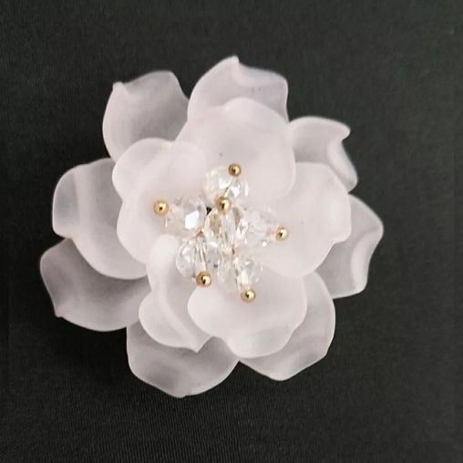 Headwear Hairpin Vintage Plastic Flower Japanese Style Simple Women's White Costume Button Accessories S026