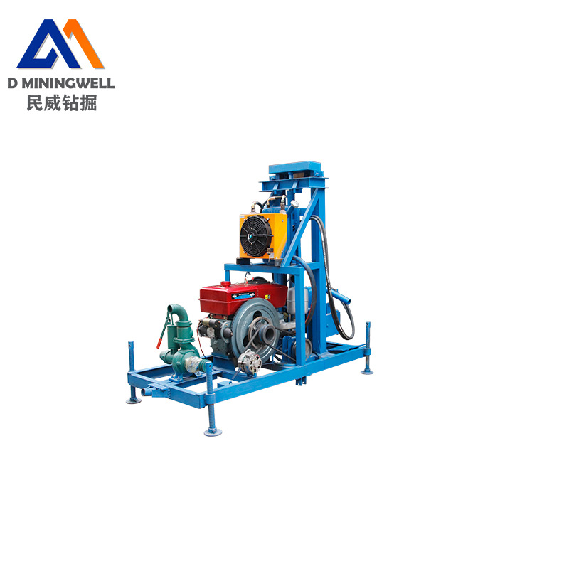 Zhejiang Minwei Farmland Water Eating Well Drilling Rig 100 m Deep Portable Diesel Hydraulic Water Well Rotary Drilling Rig