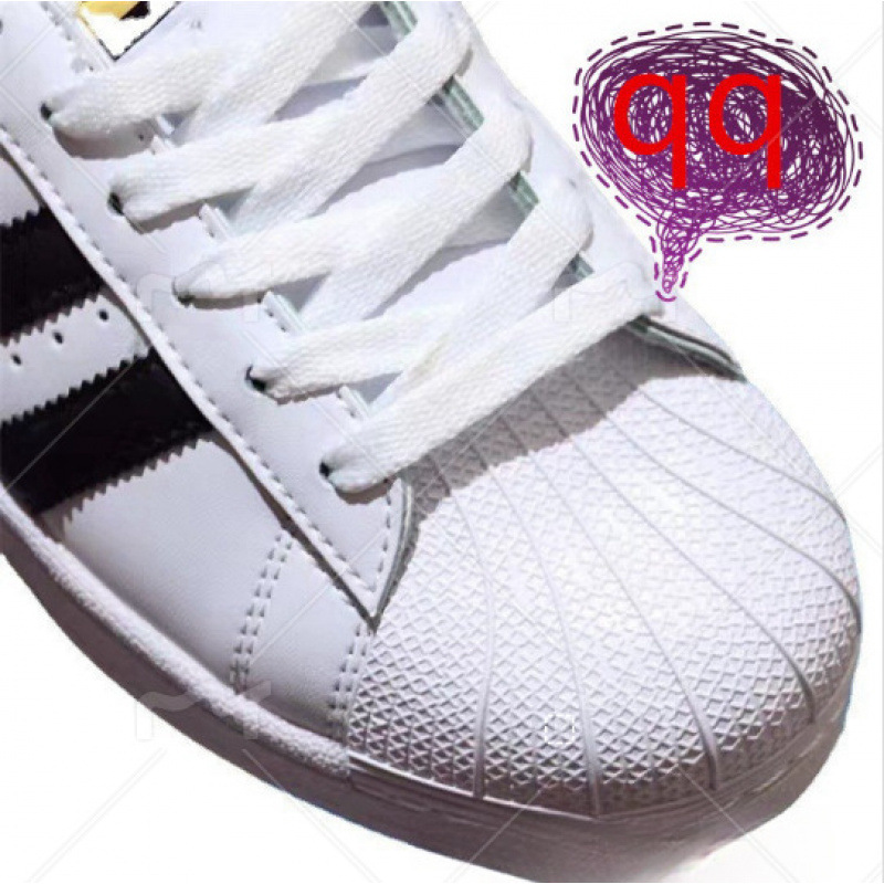 Putian Shell Head Gold Label White Shoes Men's and Women's Casual Board Shoes Black and White Flat Lovers Shoes Adi Classic Men's and Women's Shoes