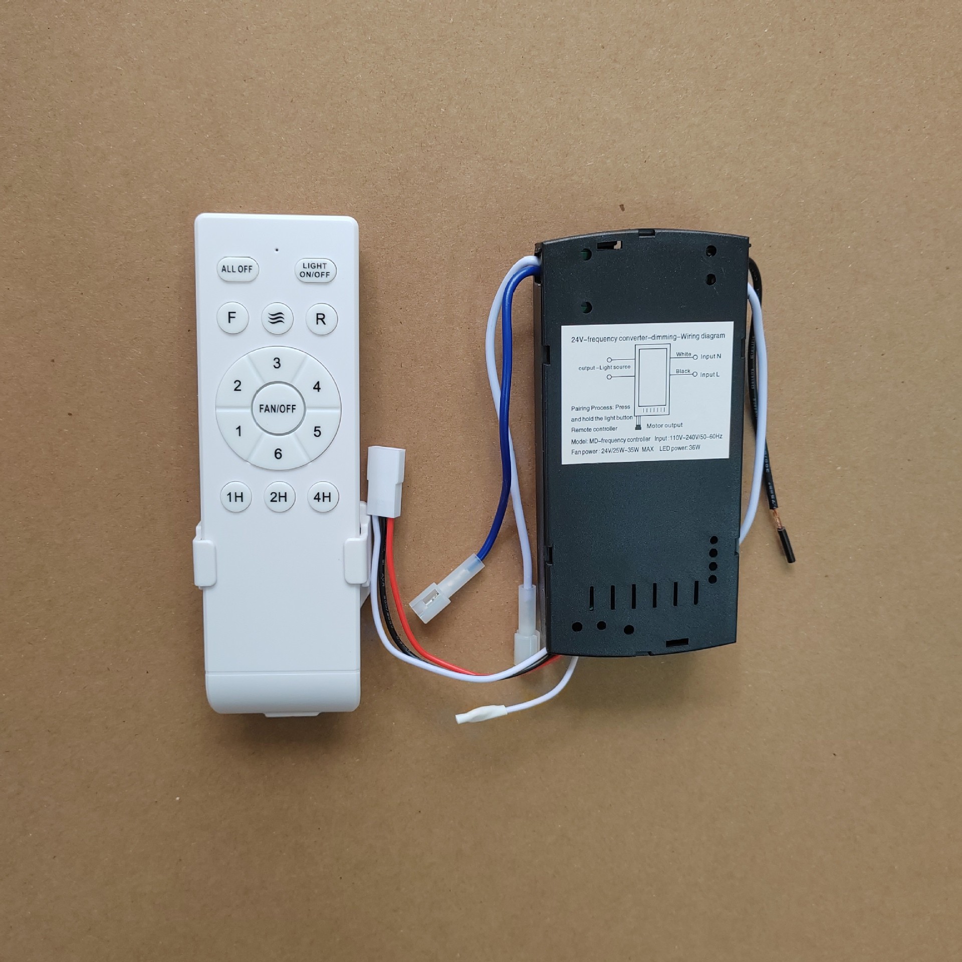 English Version 110V-240V Ceiling Fan Light Low Voltage Variable Frequency 6-Speed Speed Remote Control Receiver Controller Fan