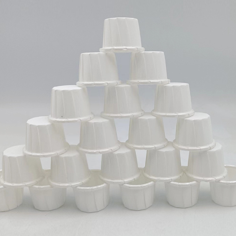 Cross-Border Pure White Cake Paper Cup 0.5 an's Rolled Edge Coated Muffin Cup Commercial Mini Tasting Paper Tray