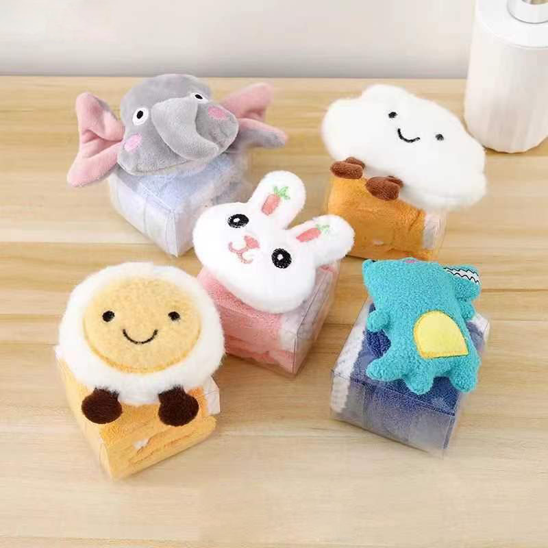 Cartoon hand towel hand gift towel hanging doll towel creative gift children's towel coral fleece towel