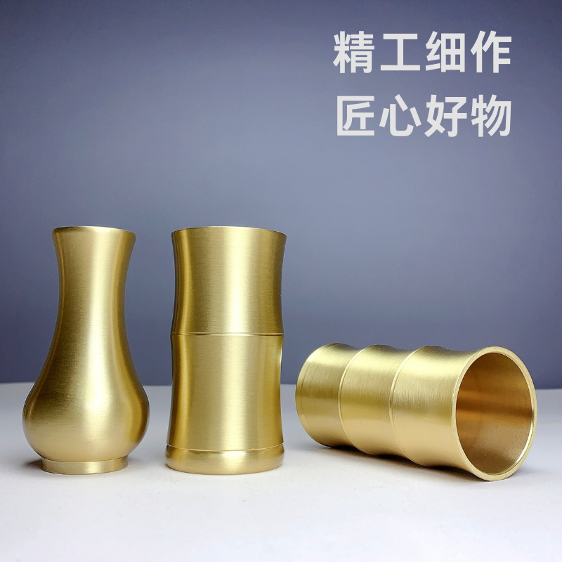 Incense bottle incense Cup tool storage bottle incense bottle bamboo bottle incense Cup brass tea set bottle office tea room Pen Holder