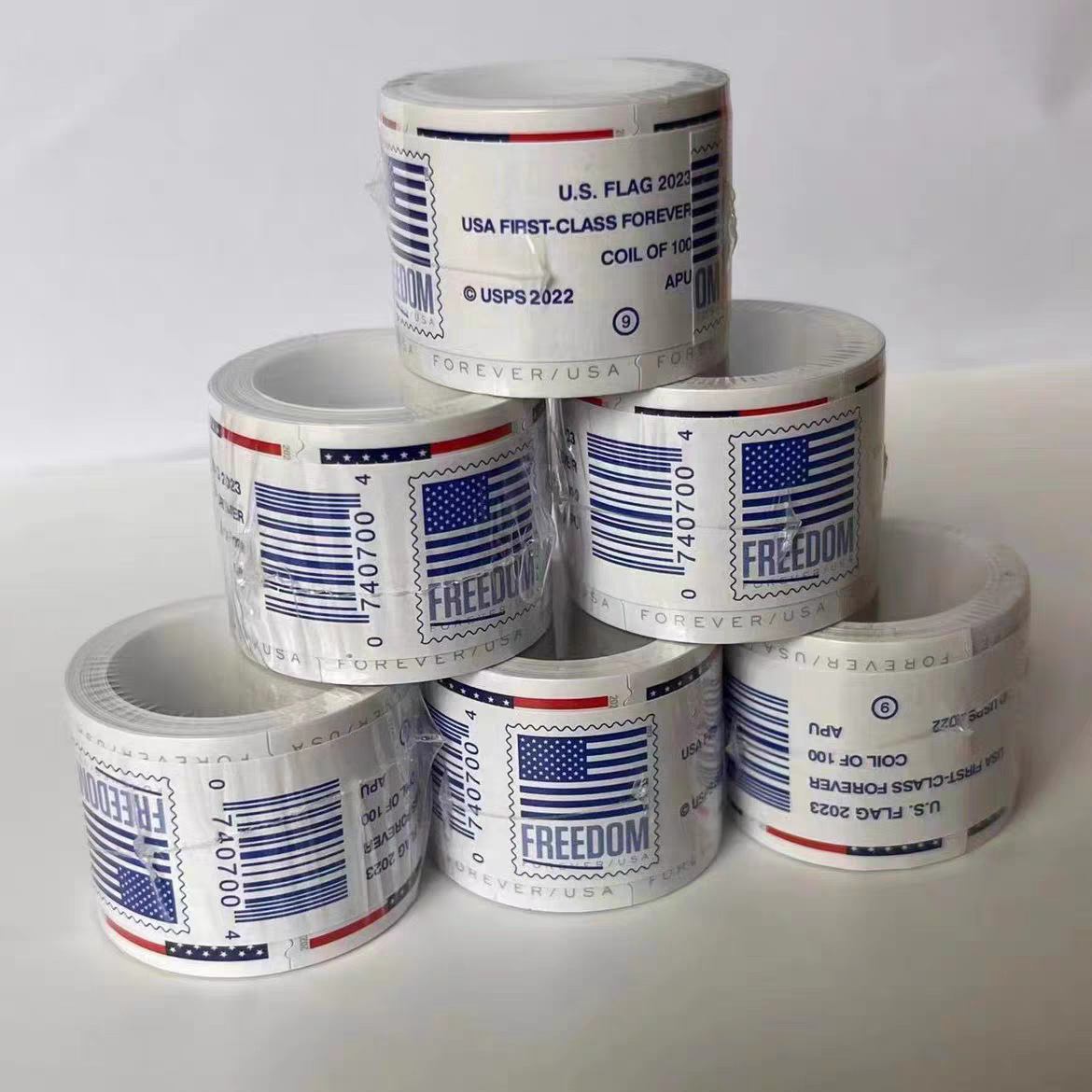 Us Stamps 1 Roll/100 Pieces 2023 National Flag Anti-Counterfeiting Permanent Forever Mailing Cross-Border E-Commerce Stickers