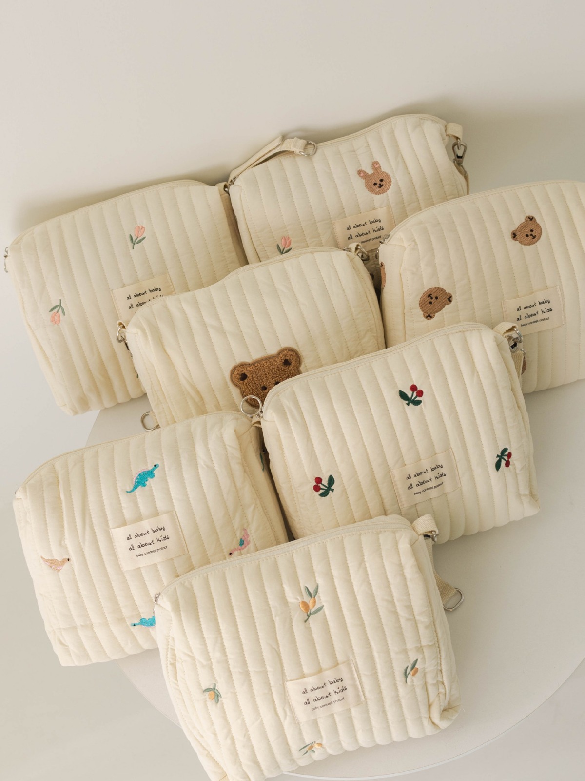 Готовая к продаже сумка для мамы с молнией, вышитая из хлопка, сумка для коляски, дорожная сумка