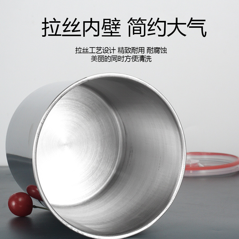 Stainless steel cotton ice brick bucket with lid ice shaving machine ice brick bucket large capacity straight cup without handle string barrel