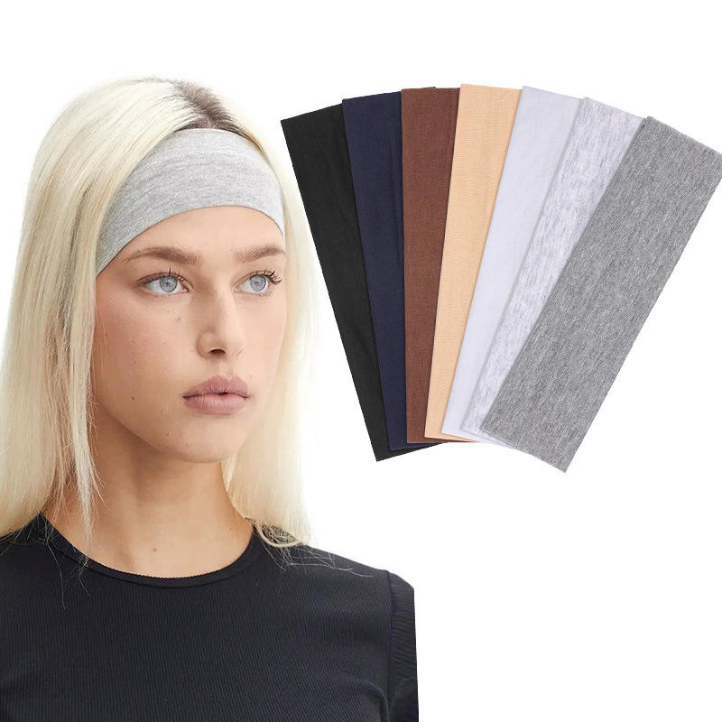 Кросс-бордерная бестселлерная спортивная повязка для йоги 6 см однотонная с широким краем базовая простая эластичная противоскользящая