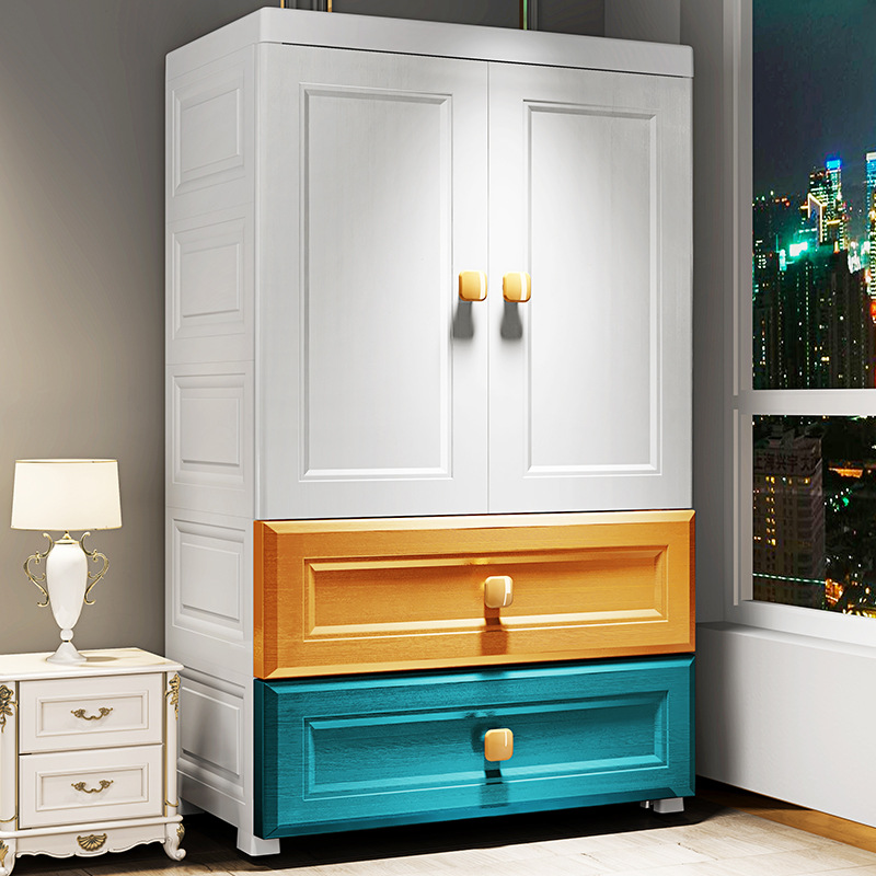 Super Peng 70 Width Colorful Children's Wardrobe Open Door Storage Cabinet Storage Cabinet Assembly Plastic Cabinet Hanging Wardrobe