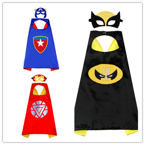 Хэллоуинский плащ для детей, супергеройский плащ, двойной слой, одежда Marvel