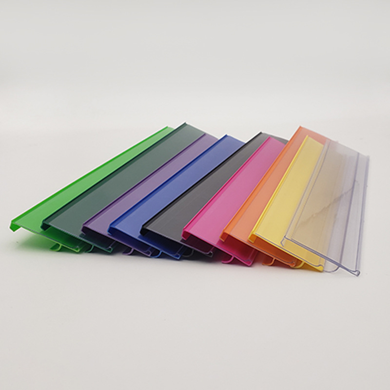 Extruded Square Strip Shelf Plastic Clip Special-Shaped Back Card Extruded Label Strip Inner Card Transparent Multi-Color Price Strip