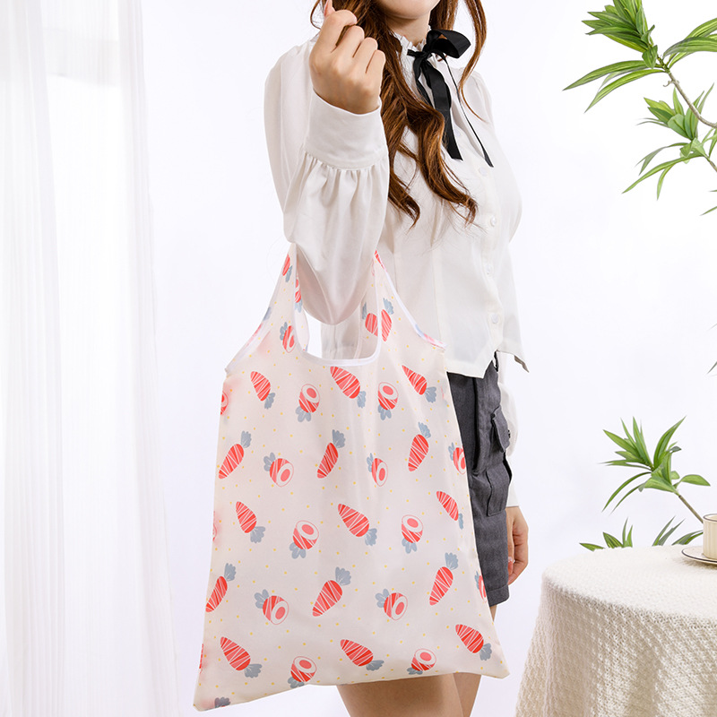 Spot 190T polyester color mobile phone bag supermarket folding shopping bag portable folding environmental protection advertising gift bag