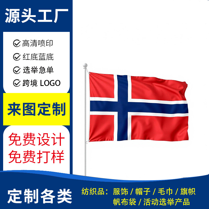 Индивидуальный флаг для парламентских выборов Норвегии 2025 года, президентский флаг, национальный флаг, OEM, вымпел, фабрика индивидуализации