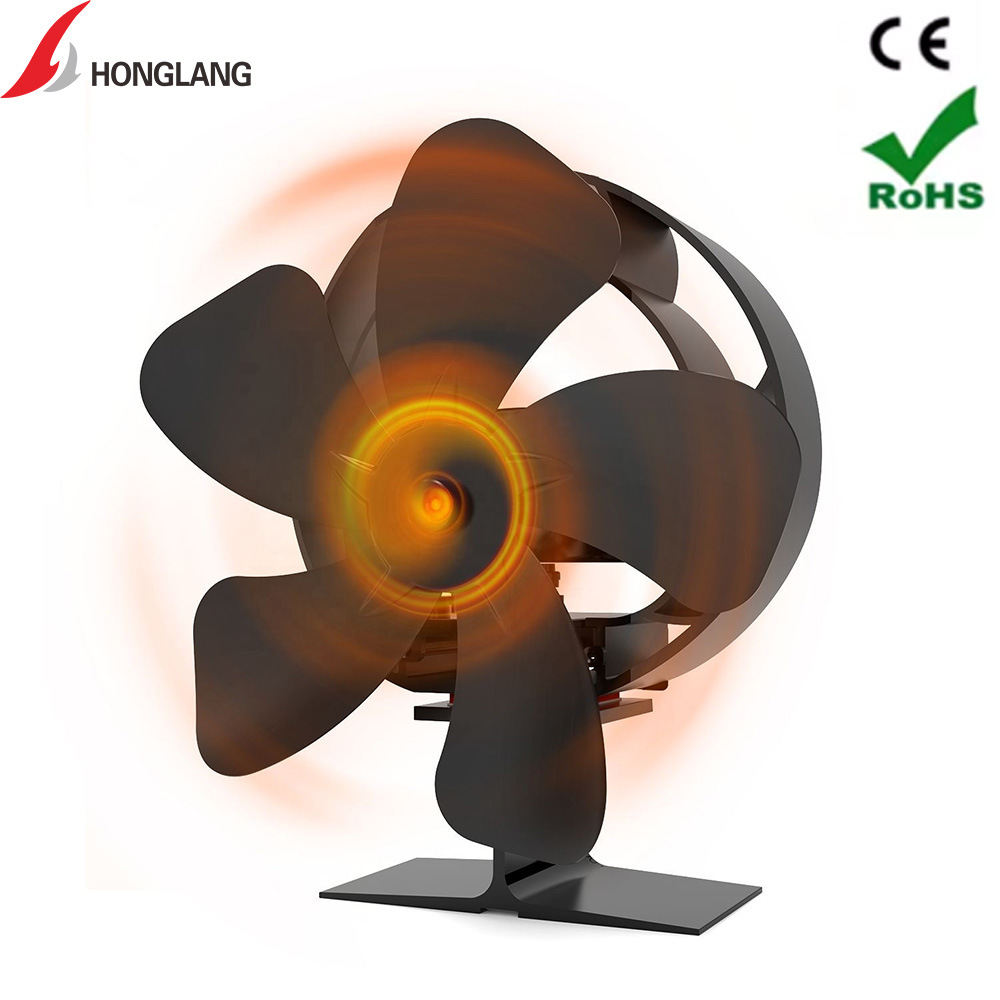 Вентилятор для камина с 60-градусным поворотом, бесшумный, большой объем воздуха, тепловая циркуляция, неэлектрический, самонагревающийся