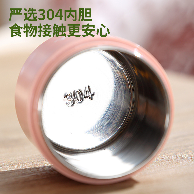 304 Stainless Steel Large Capacity Insulation Breakfast Cup with Lid and Spoon Oat Cup Milk Cup Portable Porridge for Students and Office Students