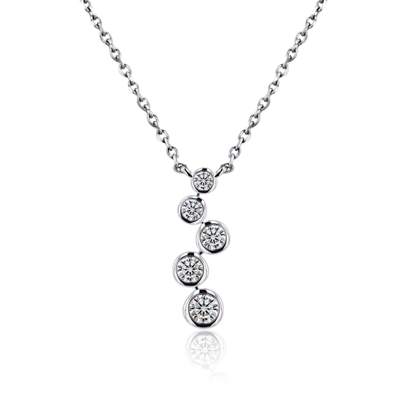 Grown Diamond Pendant 18K White Gold Luxury Necklace Female Lab Loose Diamond Def Synthetic Diamond Vs Artificial Diamond