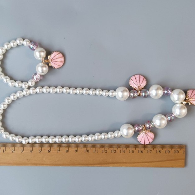 New children's fishtail necklace bracelet cross-border jewelry set plate beads pearl necklace cartoon pearl shell wholesale