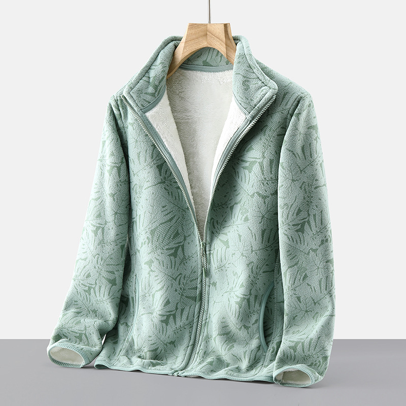 Polar Fleece Fleece Jacket for Men and Women in Autumn and Winter Thickeneded Windproof and Warm Cardigan Camouflage Cashmere Sweatshirt Jacket Embroidered