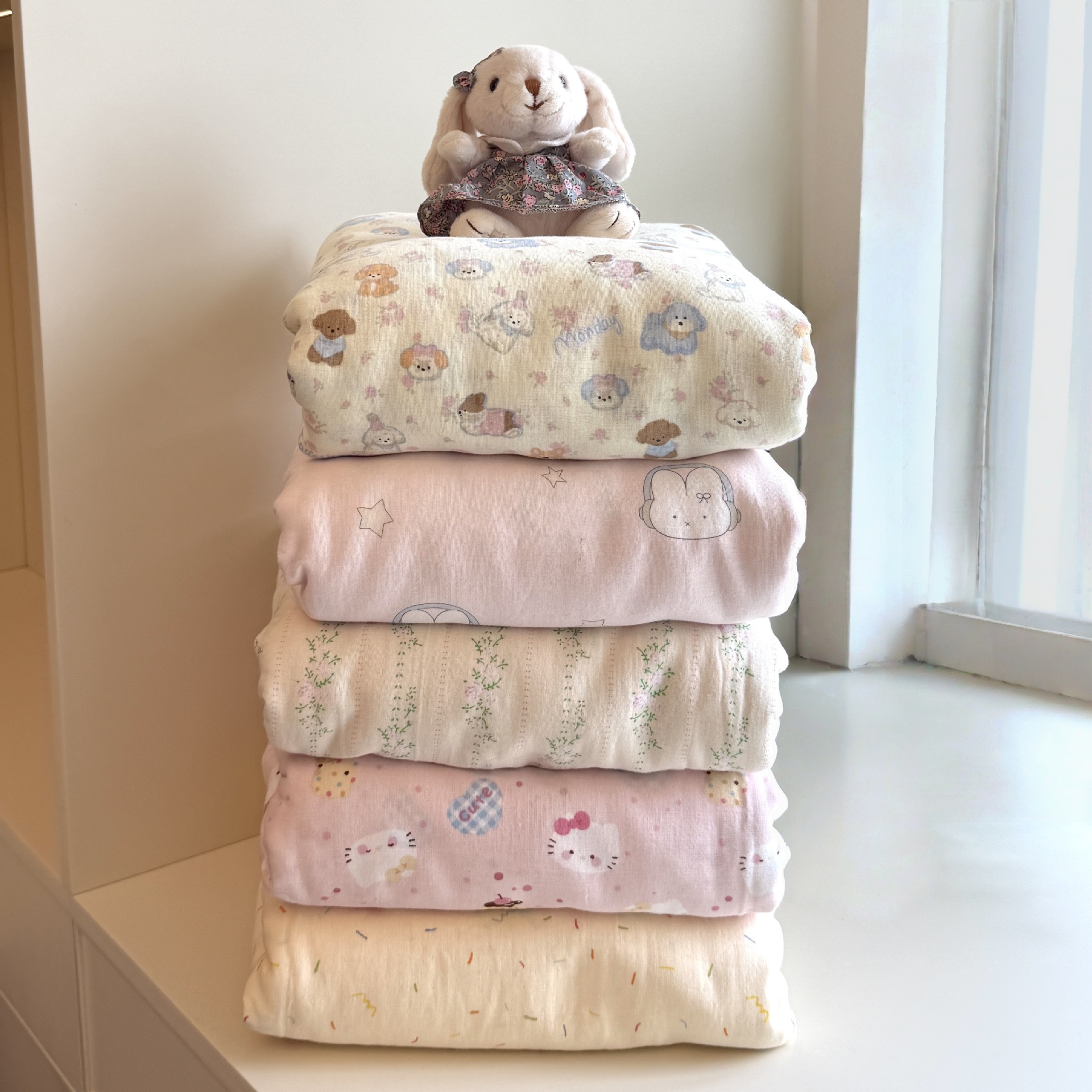 Хлопковый чехол для одеяла, двухслойный, однотонный, свежий, с мелким цветочным рисунком, дружелюбный к коже