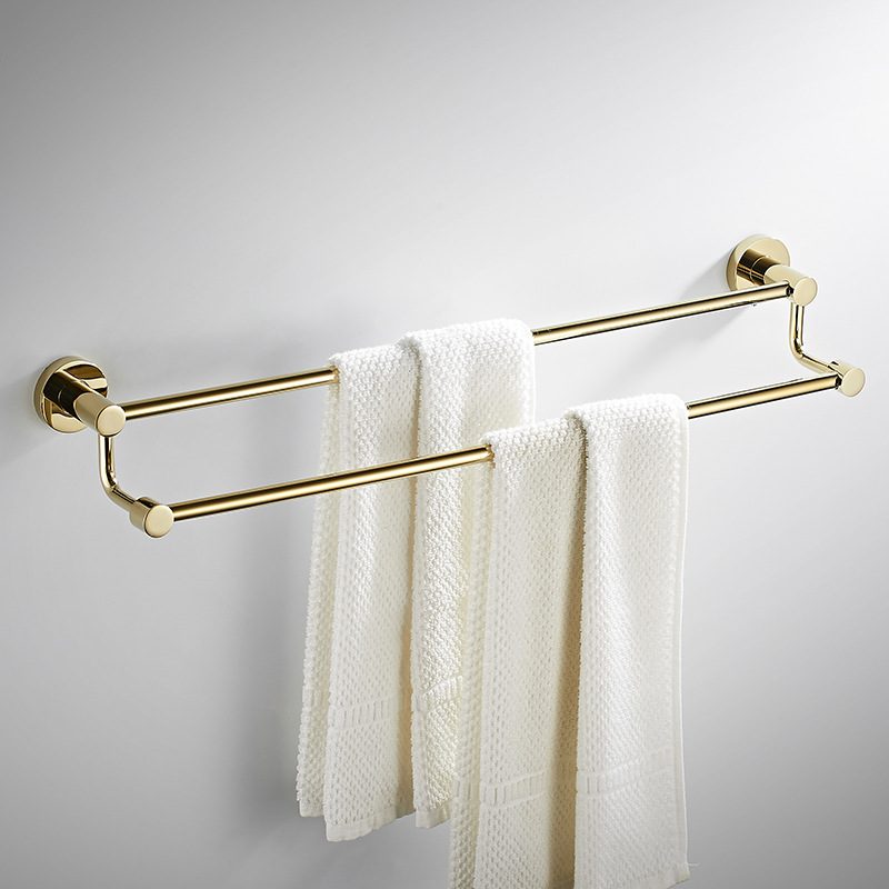 All Copper Towel Rack Golden Bathroom Pendant Bathroom Rack Toilet Bathroom Hardware Brass Hanging Rod Set