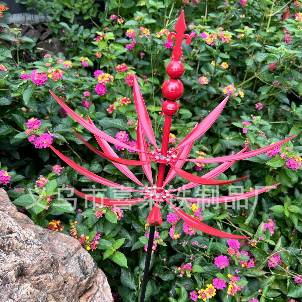 Cross-Border Amazon Metal Iron Rotating Gyro Windmill Haruo Wind Spinner Iron Windmill Outdoor Courtyard