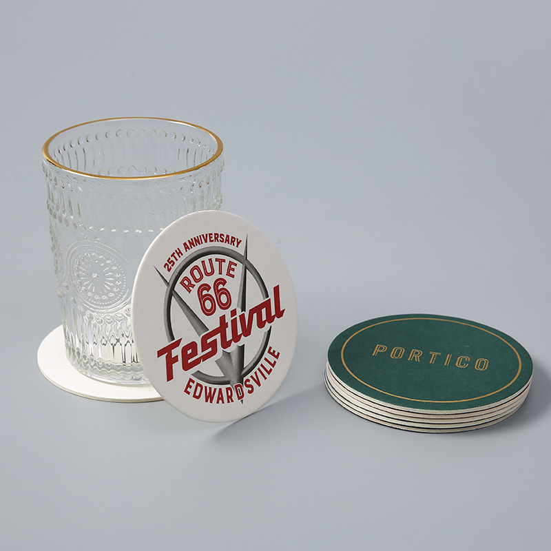 Customized Manufacturer Paper Coasters Wholesale Absorbent Paper Coasters Coated Paper Coasters Tea Coasters Mug Coasters Printed Logo