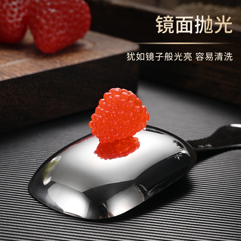 Stainless Steel Tea Spoon Household Short Handle Ice Cream Ice Cream Spoon Creative Thickened Coffee Powder Teaspoon Mini Spoon