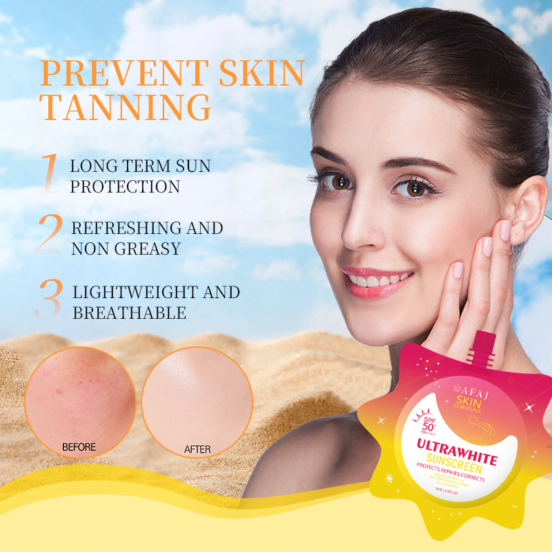 Cross-Border Afaj Protective Lotion Spf50 (Sun Style) Anti-Uv Moisturizing and Refreshing Isolation Wholesale