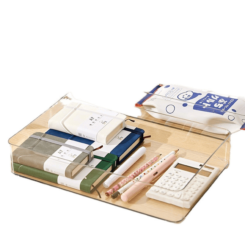 3 Kitchen Drawers with Built-In Partitions, Storage Boxes, Chopsticks, Spoons, Tableware, Sundries, Stationery, Transparent Narrow Strips of Acrylic