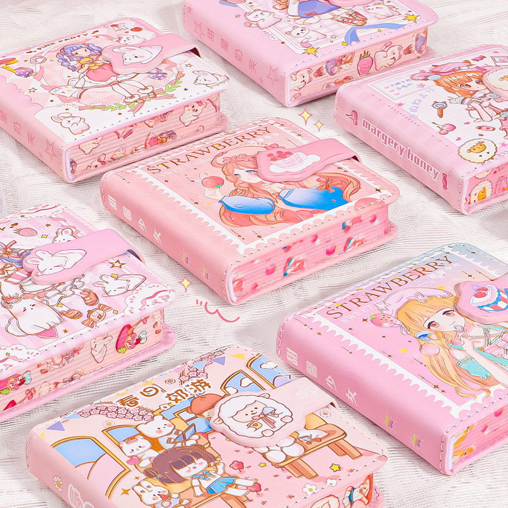High-value Leather Magnetic buckle notebook cute mini cartoon notebook creative notebook wholesale
