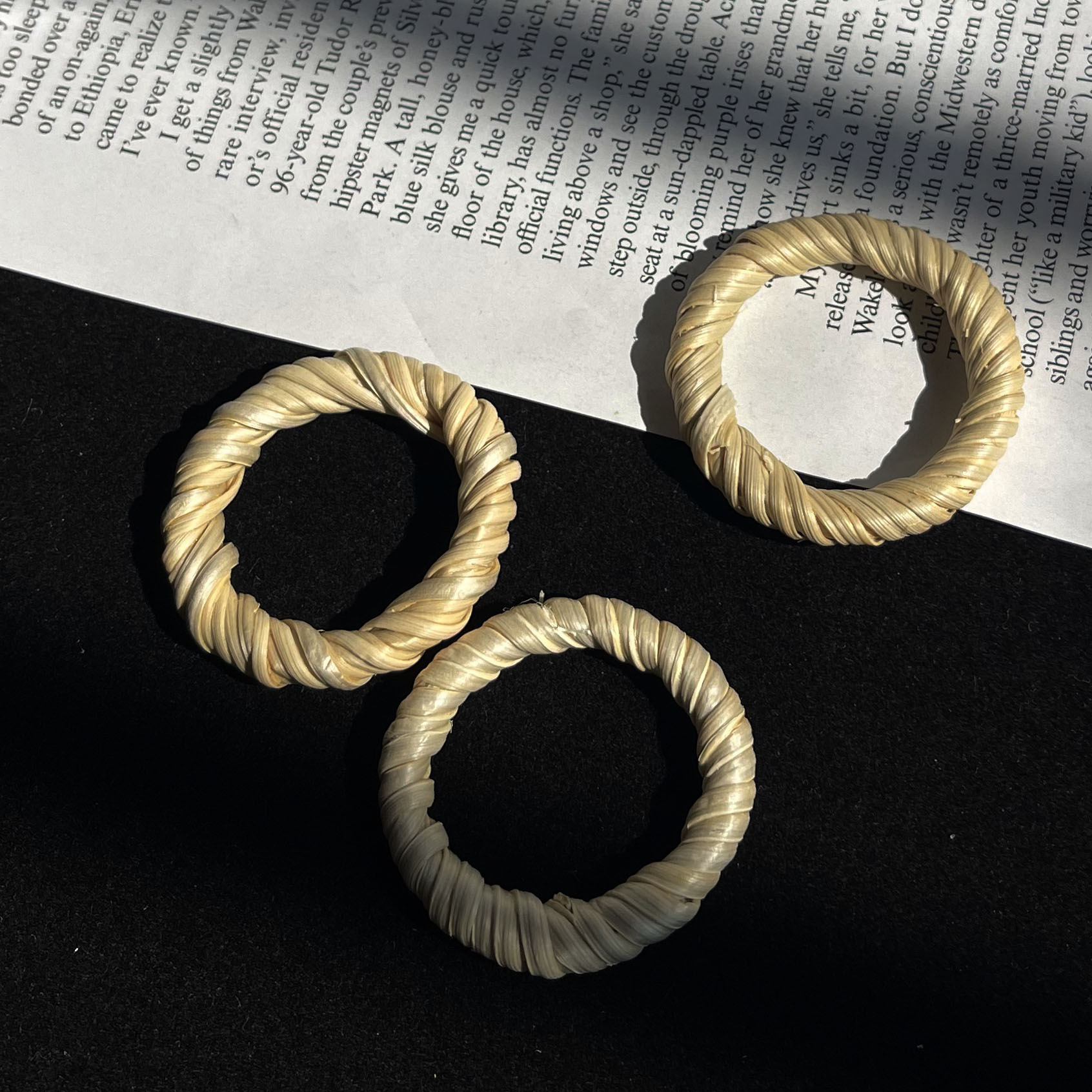 DIY bamboo hoop earrings accessories handicrafts bamboo hoop accessories 2025 new handmade rattan hoop accessories