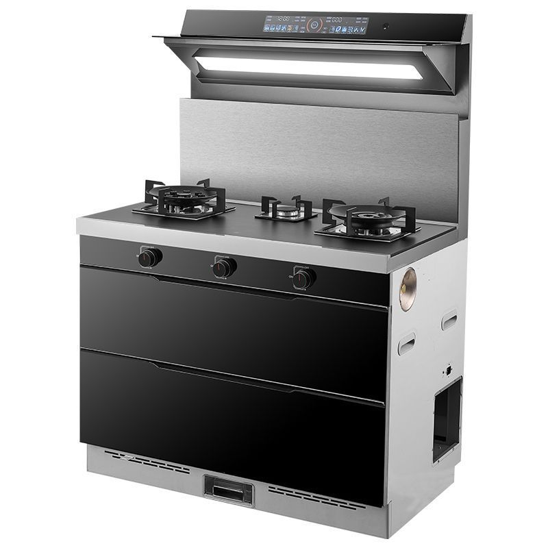 Power integrated stove fierce fire three-eye stove steaming oven disinfection cabinet integrated stove intelligent frequency conversion large suction integration