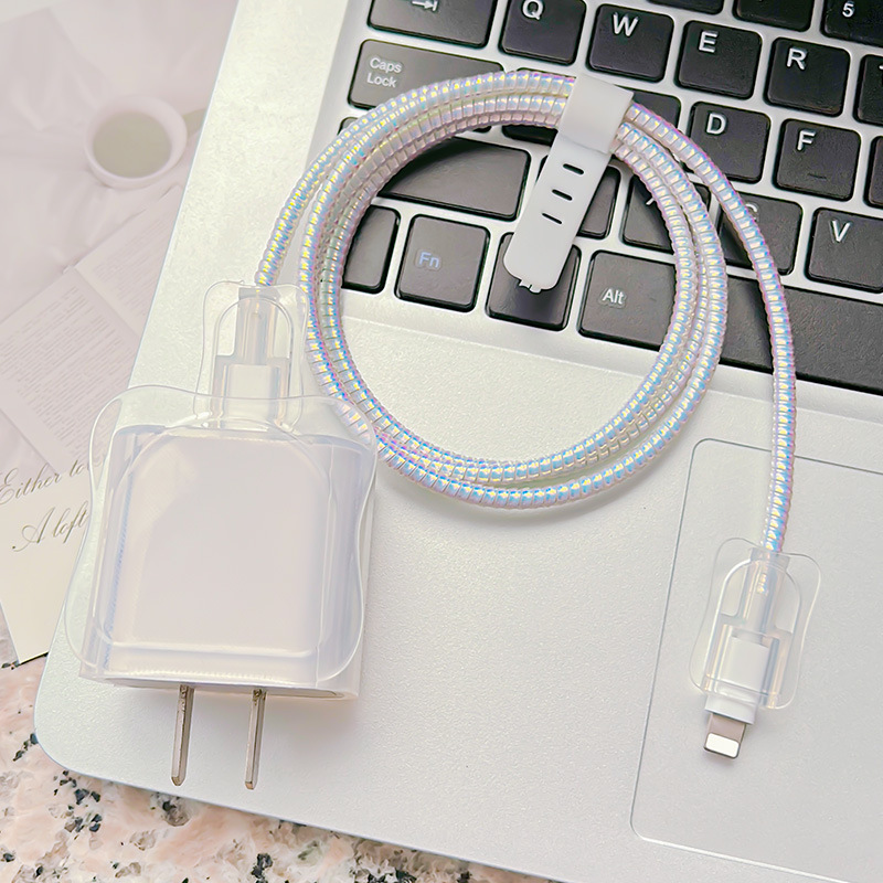 Suitable for Apple 20/18W Charger Protective Case 15/16 Data Cable Wire Bite Transparent Binaural Soft Shell
