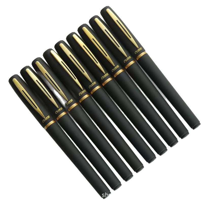 Large Capacity Gel Pen 0.5/0.7/1.0 Bullet Black Frosted Office Sign Pen Student Examination Pen