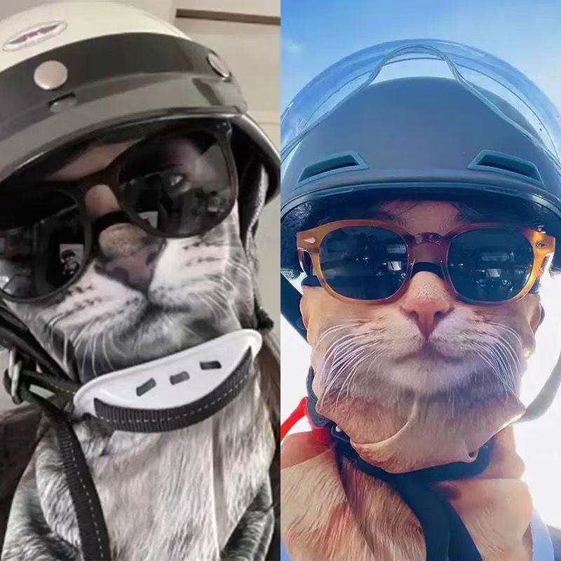 Summer Thin Motorcycle Bike Riding Funny Pet Cat Dog Sunscreen Face Cover Quick-drying Outdoor