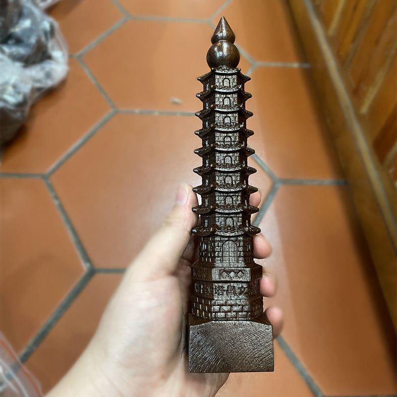 Aquilarius Wood Carving Wenchang Tower Ornaments Nine-storey Tower School to Send Children Mascot Craft Gifts Ornaments