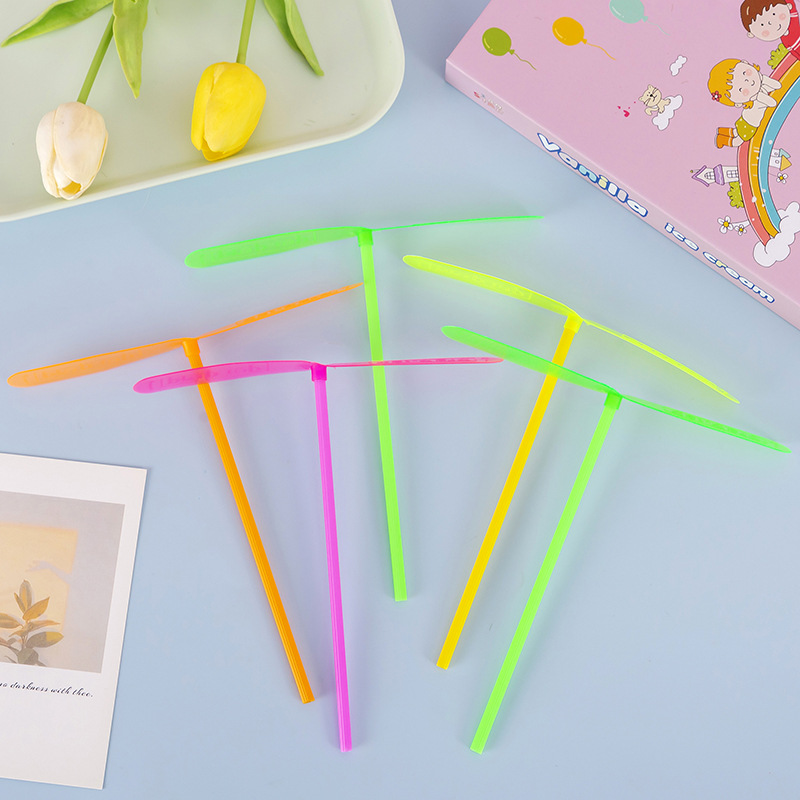 Hand-Rubbed Non-Luminous Bamboo Dragonfly Manufacturer Nostalgic Classic Double Flying Leaf Flying Fairy Bamboo Dragonfly Plastic Wholesale