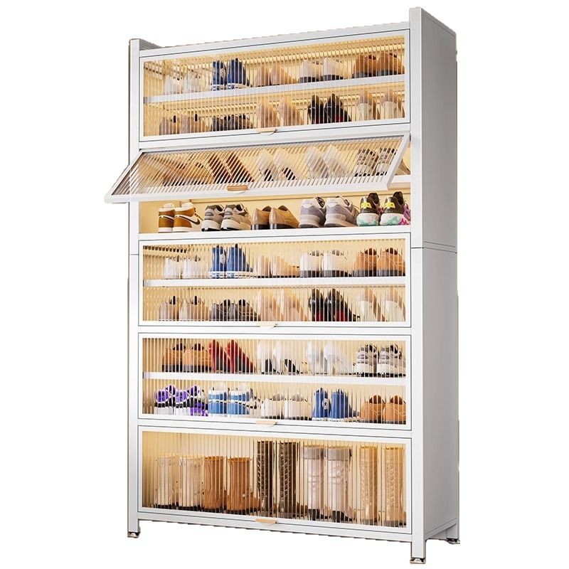 Steel Shoe Cabinet Dustproof Household Doorway Multi-layer Storage Cabinet Home Entrance Entrance Large Capacity Storage Cabinet Metal Shoe Rack