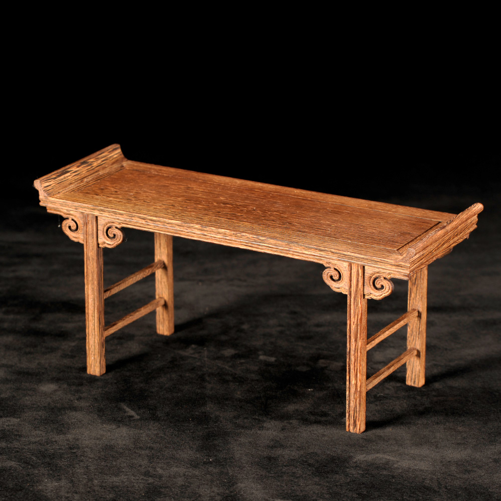 Redwood Miniature Furniture Cushion Drawer Piano Table Table Chicken Wings Wood Rectangular Carved Base Small God Table