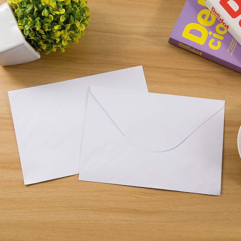 In stock Chinese and Western style white envelope double adhesive paper pearlescent paper envelope printing solid color saliva glue factory direct wholesale