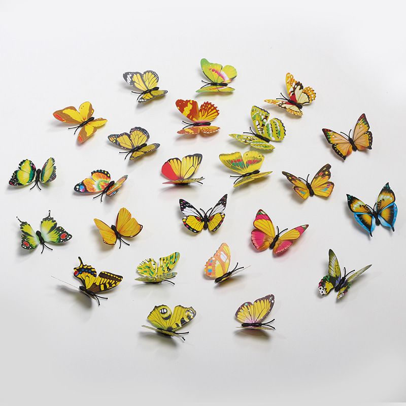 Factory direct 7cm simulation butterfly 6 color selection color butterfly pin magnetic creative refrigerator wall decoration