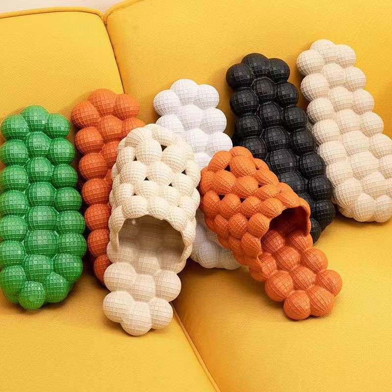 Popular Lychee Sandals, Fashionable and Creative Home Massage Non-Slip Universal Indoor Bubble Slippers