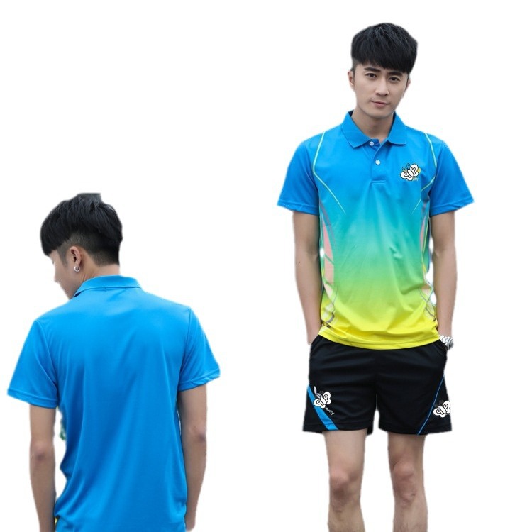 New short-sleeved table tennis clothes Sports men's and women's tennis table tennis clothes summer quick-drying breathable competition clothes 36176